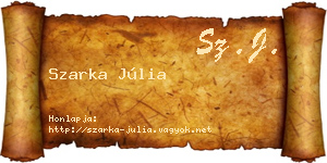 Szarka Júlia névjegykártya