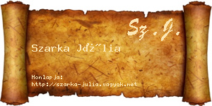 Szarka Júlia névjegykártya